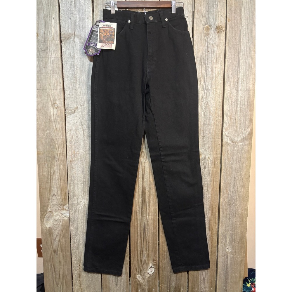 Wrangler Shadow Canyon‎ Jeans Black High Rise Tapered Leg 7/8x36 USA NWT